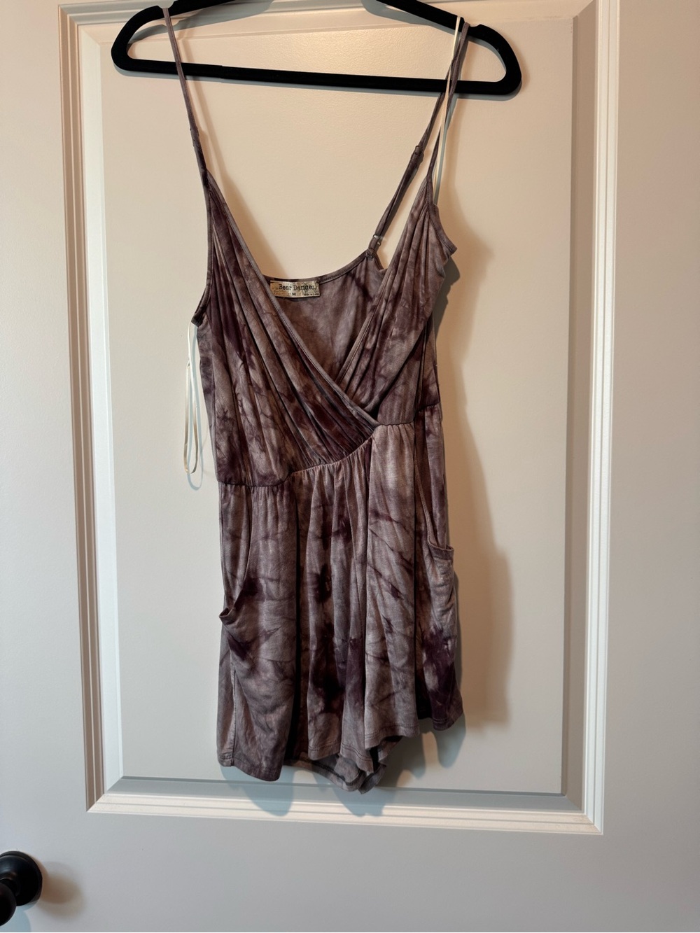 Bear Dance Taupe Tie-Dye Spaghetti Strap Romper
